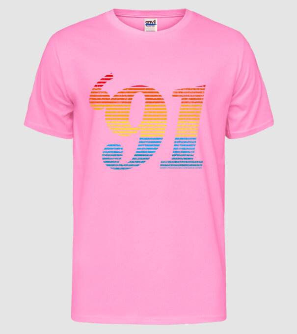 Retro Birthday 1991 model roz neon pe tricou