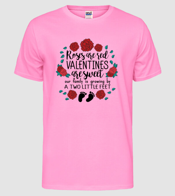 Roses are red model roz neon pe tricou