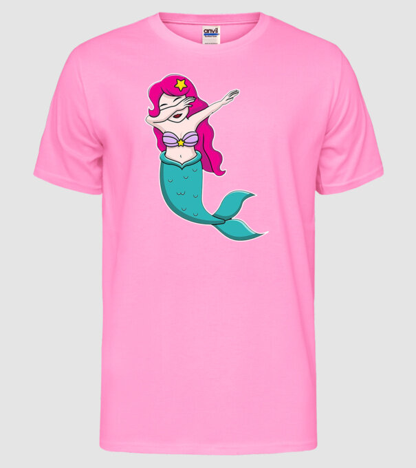 Sirenă DAB model roz neon pe tricou
