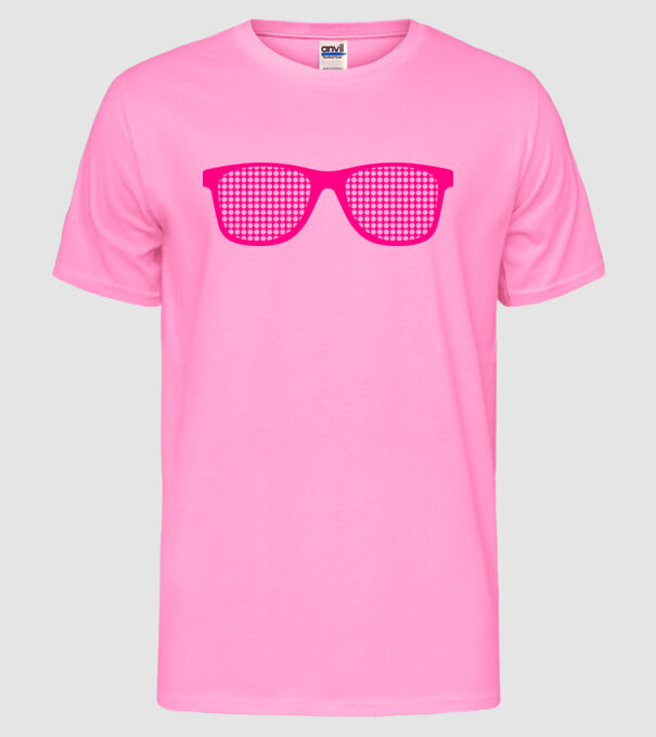 Ochelari model roz neon pe tricou