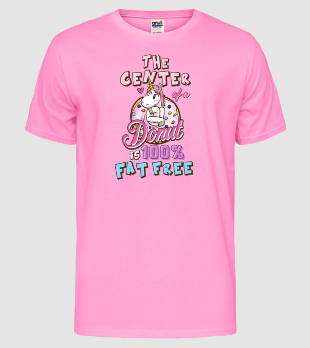 The center of a donut model roz neon pe tricou