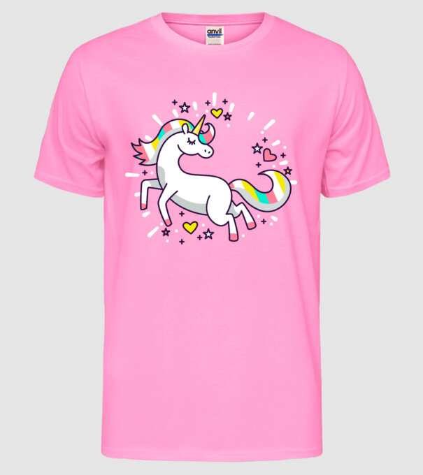 Unicorn Spark model roz neon pe tricou