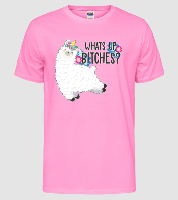 Whatsup bitches model roz neon pe tricou