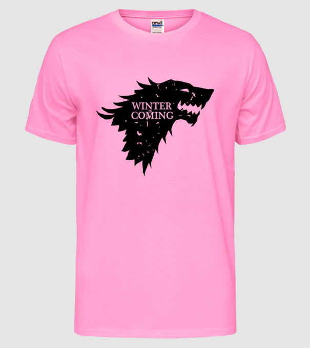 Winter is Coming model roz neon pe tricou