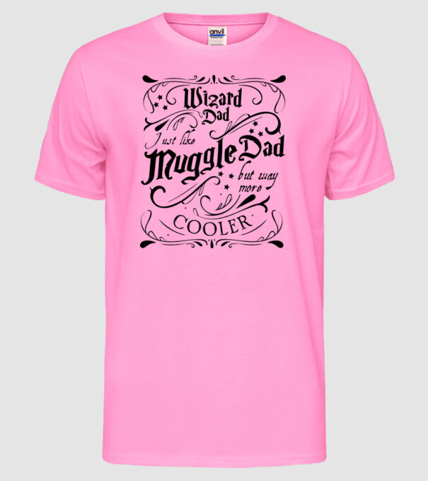 Wizard dad model roz neon pe tricou