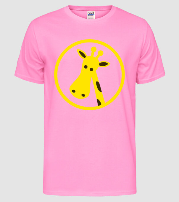 Girafă model roz neon pe tricou