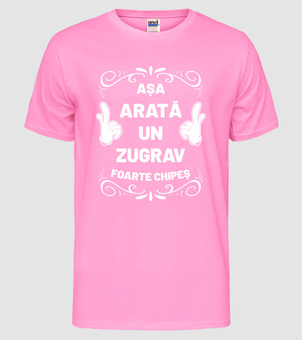 Așa arată un zugrav foarte chipeș model roz neon pe tricou