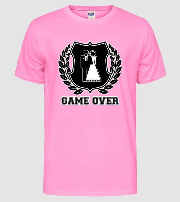 Bachelor GAME OVER model roz neon pe tricou