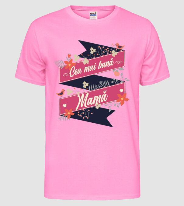 Cea mai bună mamă model roz neon pe tricou