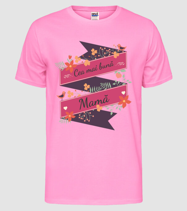 cea mai bună mamă model roz neon pe tricou
