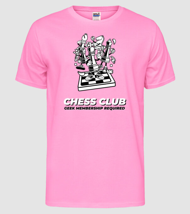 chess club model roz neon pe tricou