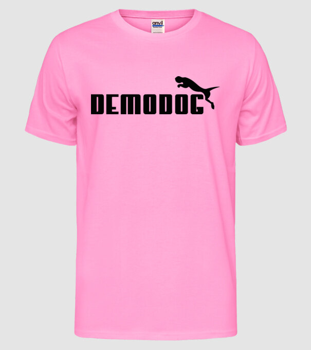 demodog logo black model roz neon pe tricou