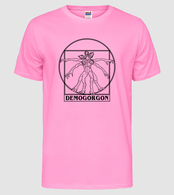 demogorgon da vinci model roz neon pe tricou