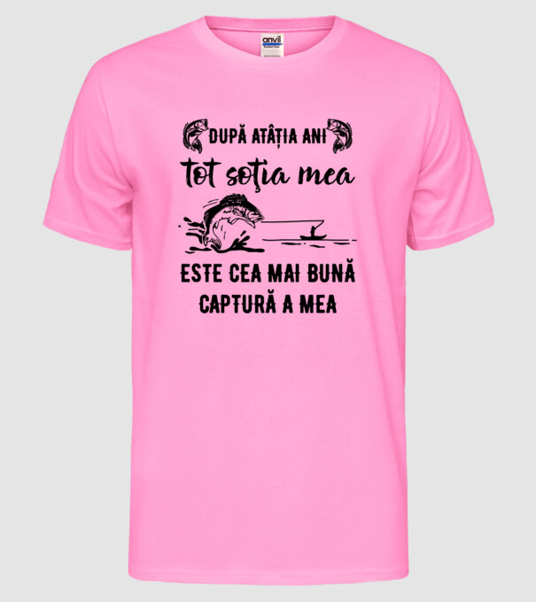 după atâția ani, tot soția mea este cea mai bună captură a mea D9914124 model roz neon pe tricou