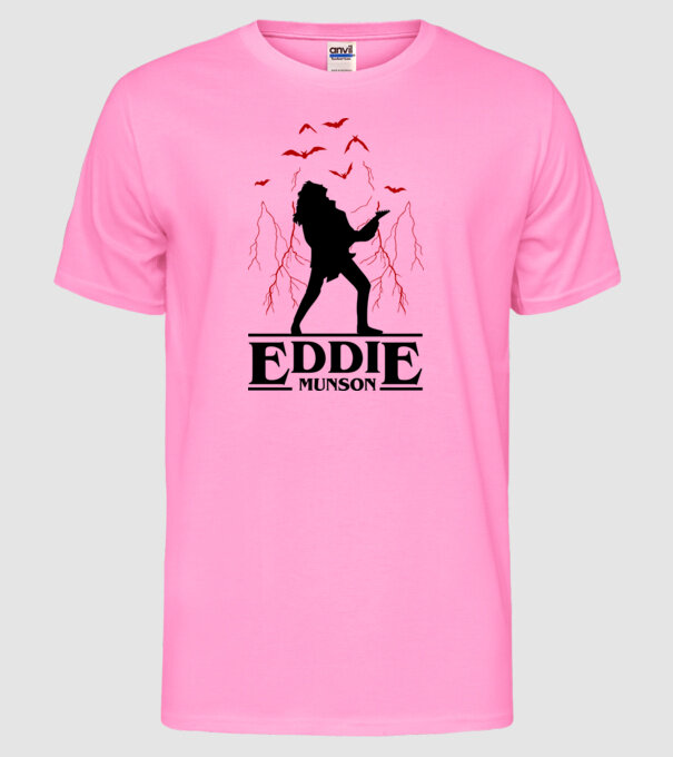 eddie munson stranger things model roz neon pe tricou