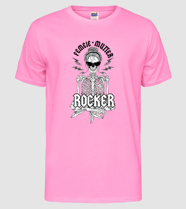 femeie - mutter - rocker model roz neon pe tricou