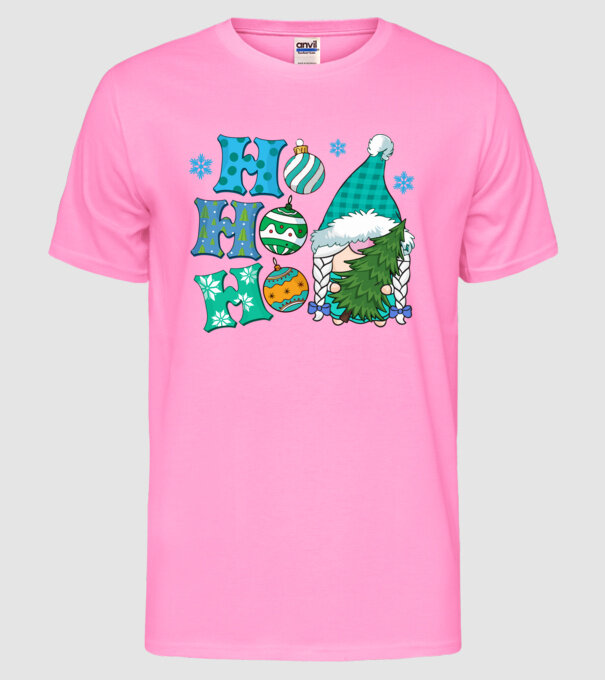 Ho-ho-ho gnome model roz neon pe tricou