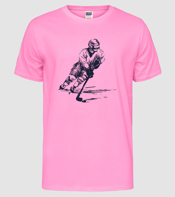 Hockey player model roz neon pe tricou