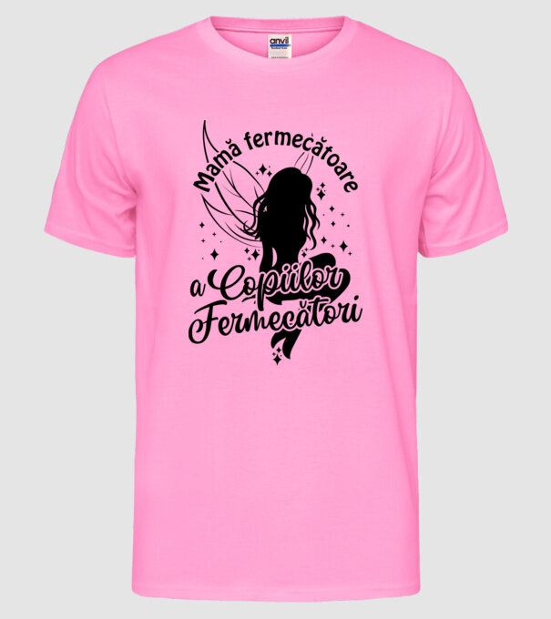 Mamă fermecătoare a copiilor fermecători model roz neon pe tricou