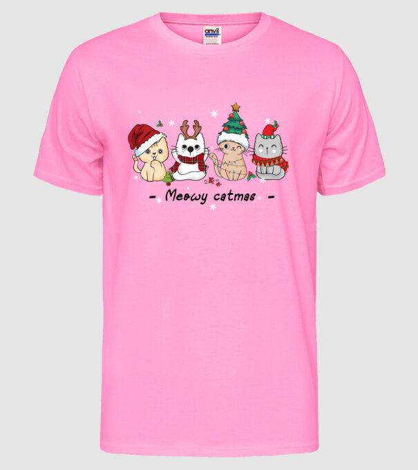 Meowy catmas 2 model roz neon pe tricou