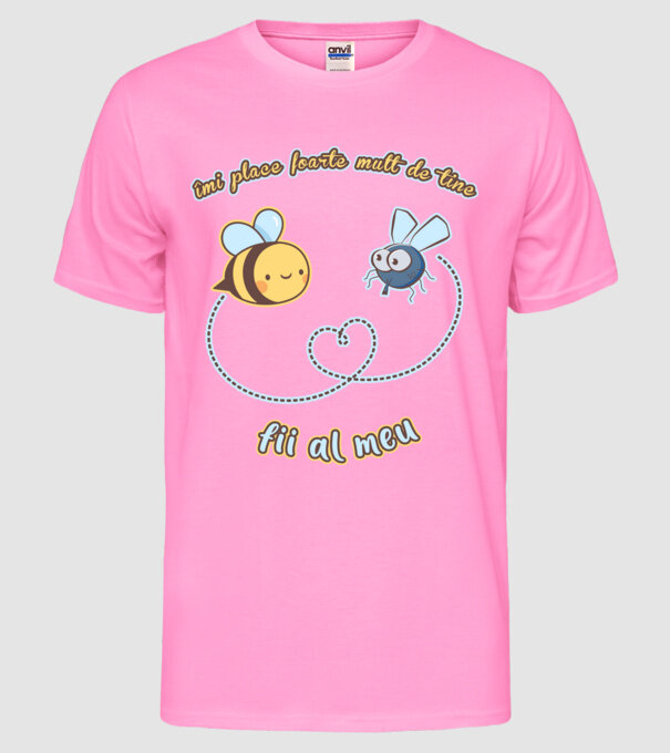 îmi place foarte mult de tine - fii al meu model roz neon pe tricou
