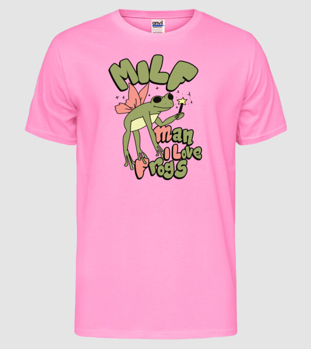 MILF man i love frogs model roz neon pe tricou