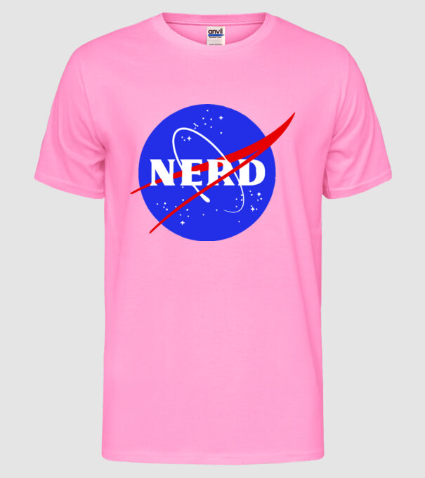 Nerd NASA model roz neon pe tricou