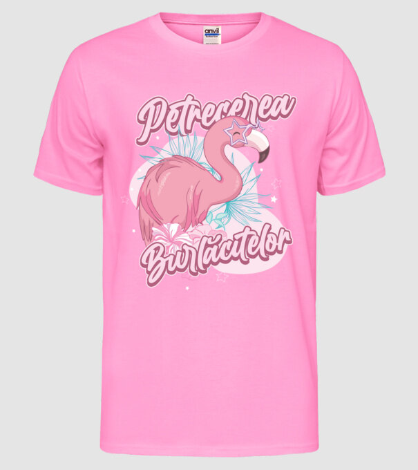 petrecerea burlăcitelor model roz neon pe tricou