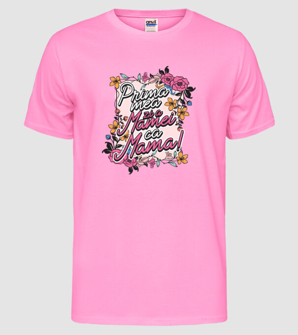 Prima mea zi a mamei ca mamă model roz neon pe tricou