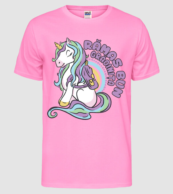Rămas bun grădiniță model roz neon pe tricou