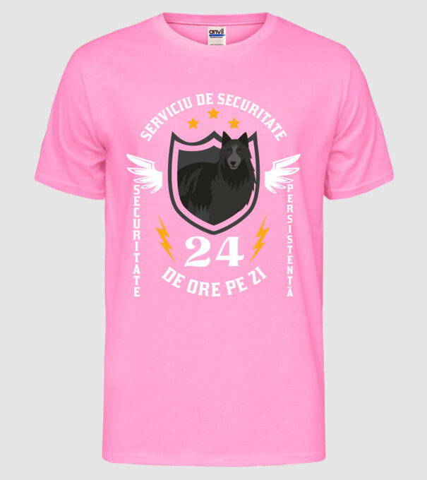 serviciu de securitate - securitate - persistență - 24 de ore pe zi model roz neon pe tricou