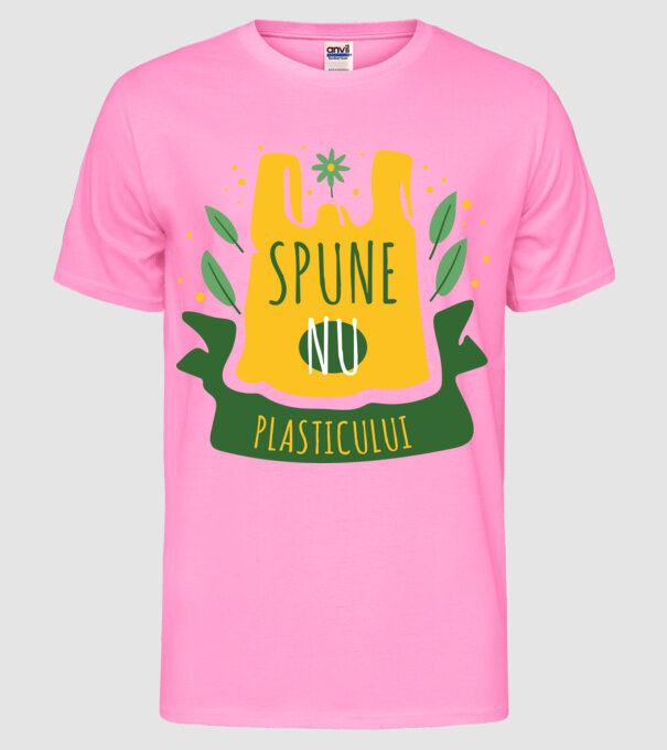 spune nu plasticului model roz neon pe tricou