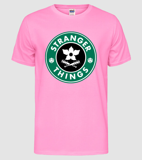 stranger things starbucks model roz neon pe tricou