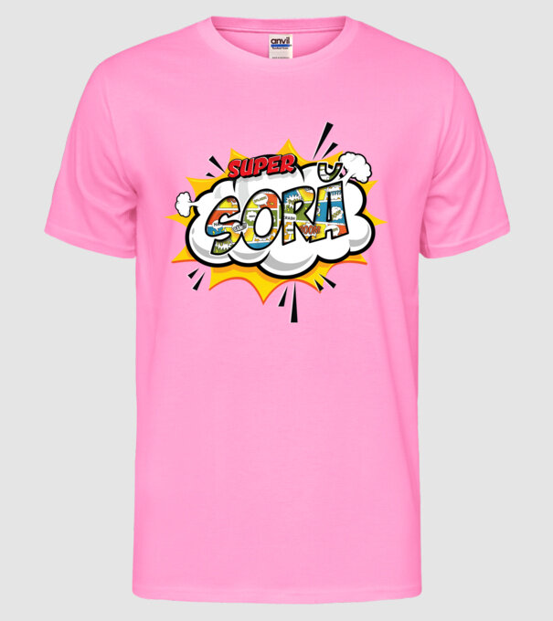 Super Soră model roz neon pe tricou