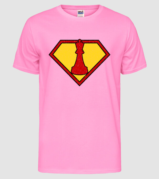 SuperChess regină model roz neon pe tricou