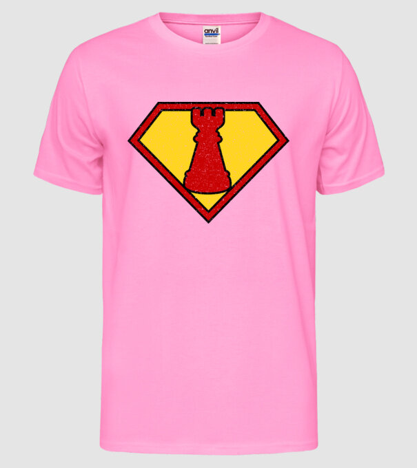 SuperChess turnul de sah model roz neon pe tricou