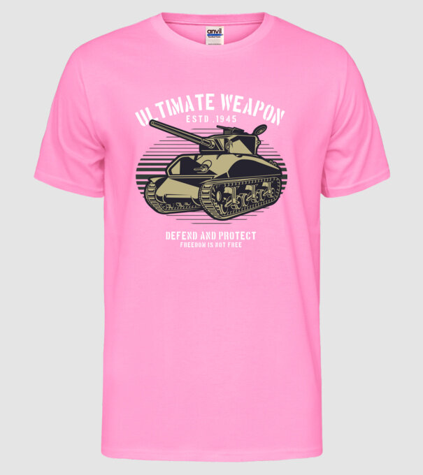 Tancuri model roz neon pe tricou