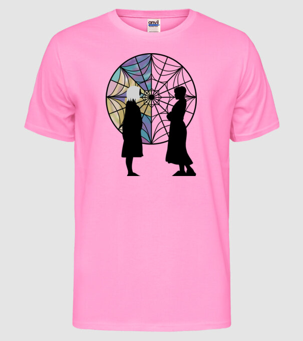 Wednesday and Enid model roz neon pe tricou