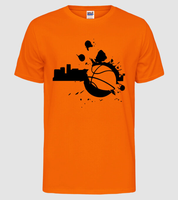 basket-1sz model portocaliu neon pe tricou