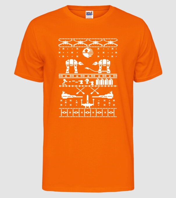 crăciun cu Walker model portocaliu neon pe tricou