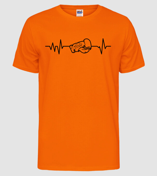 Box EKG model portocaliu neon pe tricou