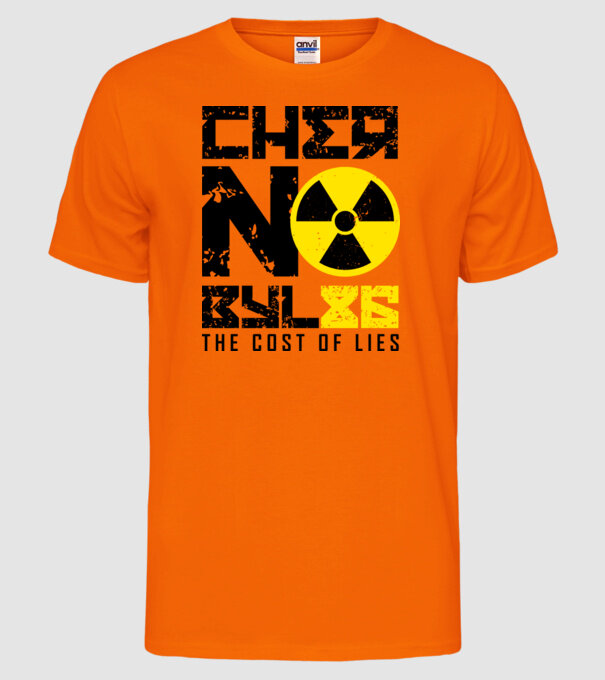 'Chernobyl ''86' model portocaliu neon pe tricou