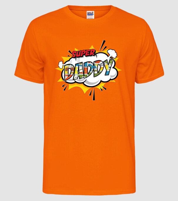 Comic Daddy model portocaliu neon pe tricou