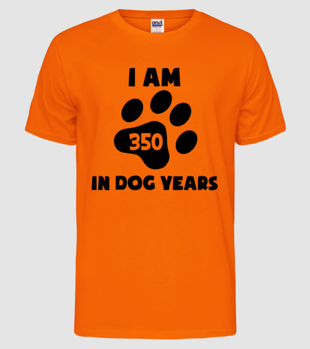 Dog Year - 350 model portocaliu neon pe tricou