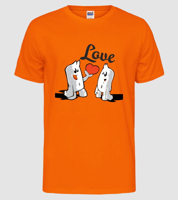 dragoste interesantă model portocaliu neon pe tricou