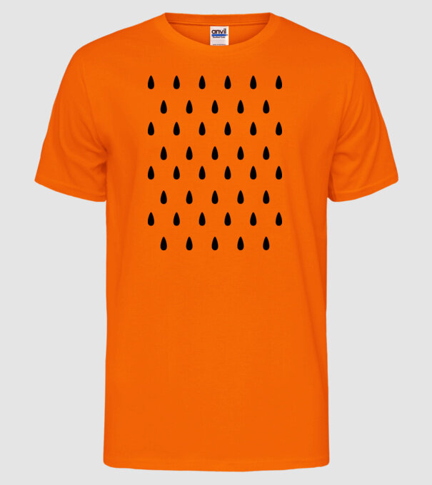 Semințe de pepene carnaval model portocaliu neon pe tricou
