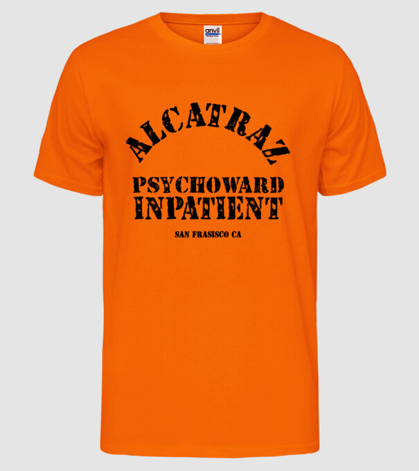 Închisoare carnaval model portocaliu neon pe tricou