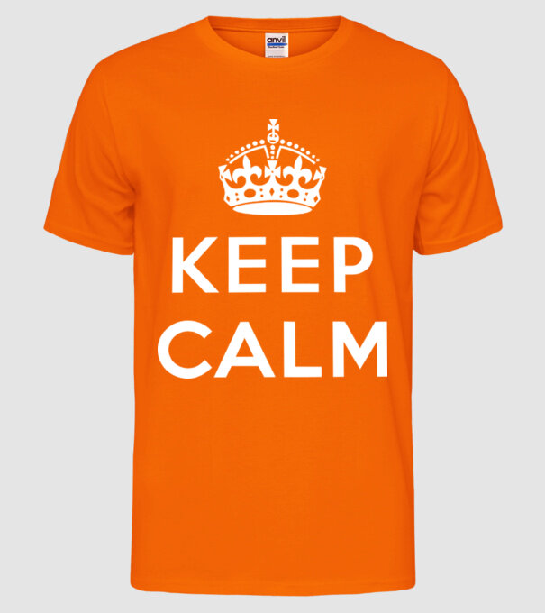 keep calm blank model portocaliu neon pe tricou
