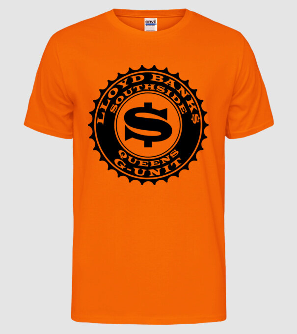 lloyd banks south side model portocaliu neon pe tricou