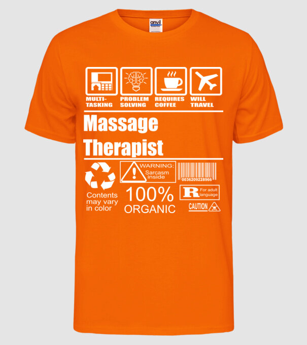 Massage teraphist model portocaliu neon pe tricou